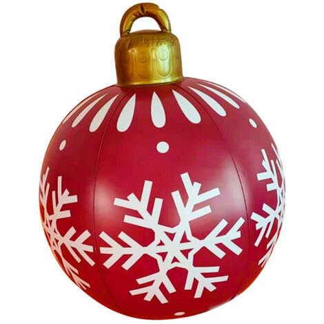 Boule de Noël géante de 60 cm, boule transparente, boule de Noël gonflable géante, boule de Noël gonflable extérieure, décorations de Noël en PVC
