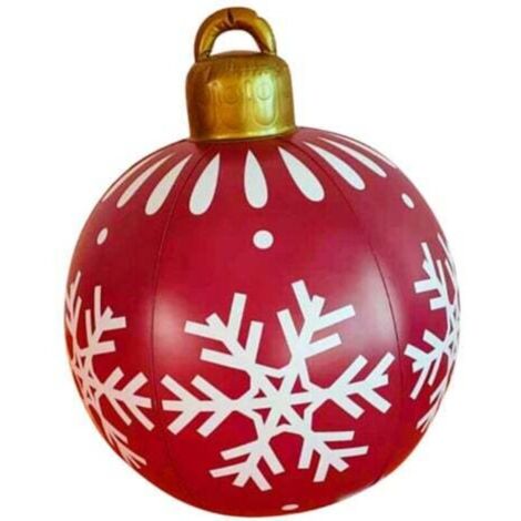 BOULE DE NOËL Géante Pour Décoration Jardin Fêtes Diamètre 60 cm PVC Rouge EUR 24,90 - FR