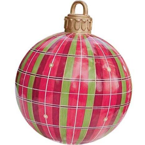 Boule de Noël géante de 60 cm, boule transparente, boules de Noël gonflables géantes, boule décorée de Noël gonflable extérieure, décorations de Noël en PVC