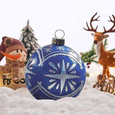 Boule de Noël gonflable géante, décoration intérieure et extérieure pour mariage, festival, cour, jardin avec pompe (B, 60 cm)