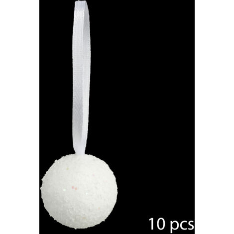 Boule de Noël pailletée Manteau Givré - Blanc