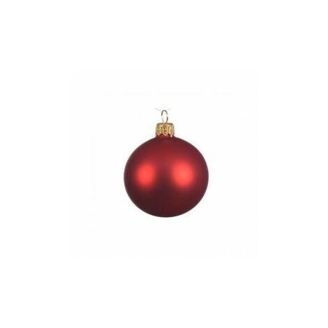 Boule de Noël rouge opaque en verre cm 8