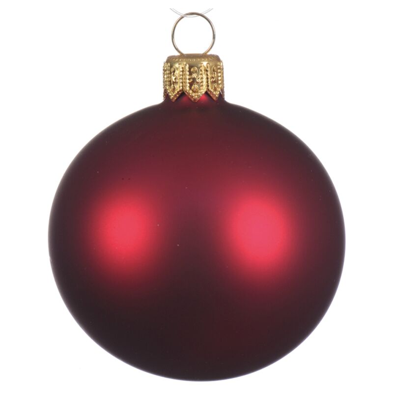Boule de Noël rouge foncé mat Ø6 cm