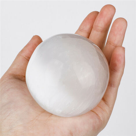 Boule de plaque de platre blanche naturelle 4-6cm 1 pièce, sphère de sélénite, cristal de guérison, ornements minéraux, pierre brute, artisanat, décoration de maison,sphere,about 6cm