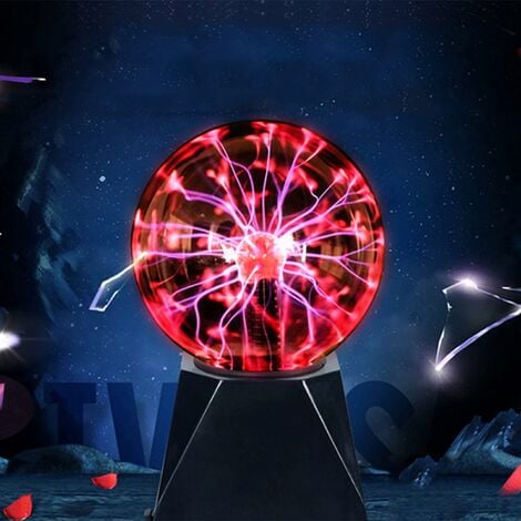 Theefun Boule de plasma : 20,3 cm - Sensible au toucher et au son