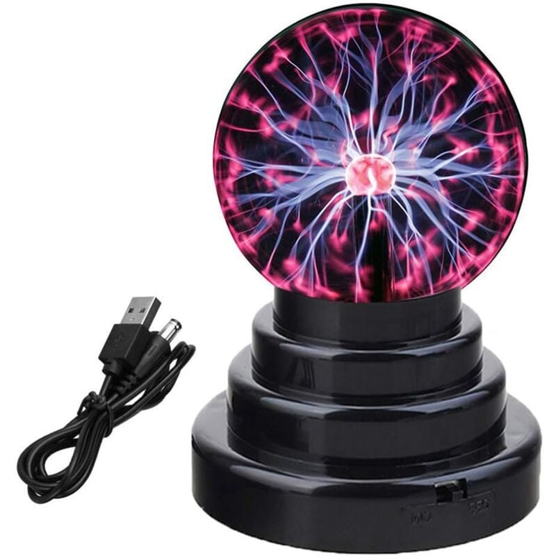Boule de Plasma Magique Boule de Plasma Boule Portable Lumineuse Boule Électrostatique Boule de Foudre Sensible au Toucher