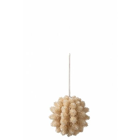Boule de pomme de pin en plastique marron 12x12x12 cm - Marron