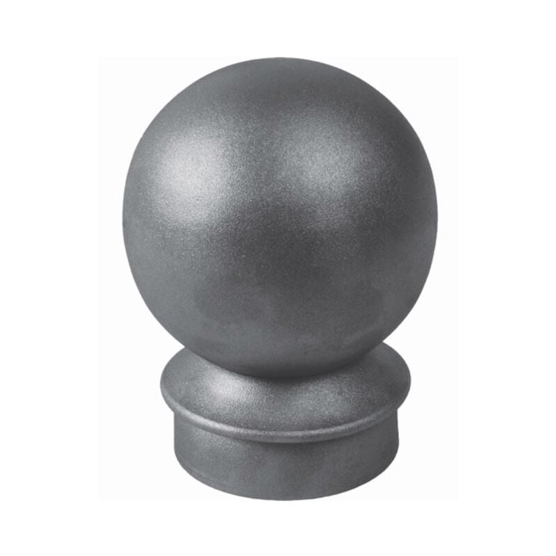 Deco Fer Forge - Boule de potelet pour tube de Ø76mm - Diamètre 90mm diamètre de la base 68mm - fer forgé grenaillé - à souder