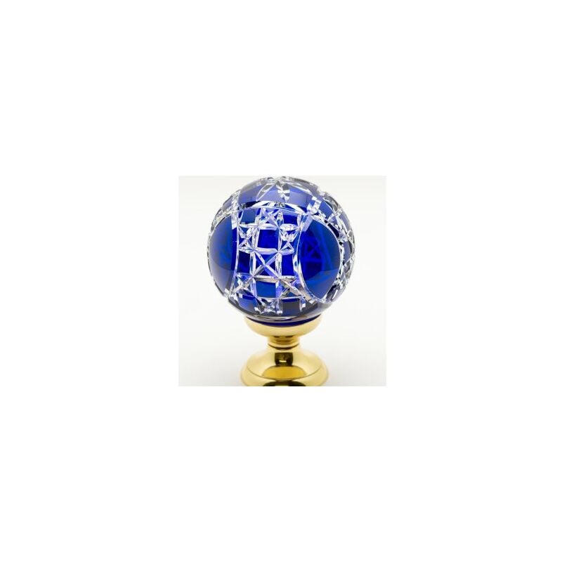 Boule de rampe cristal bleu Mousson