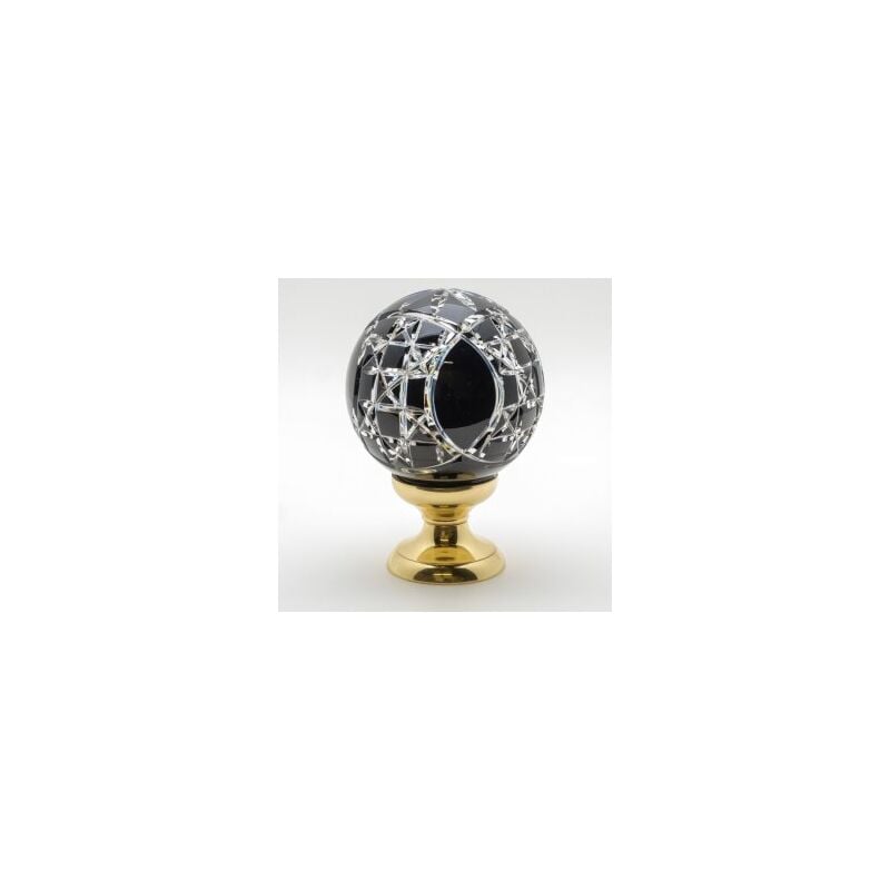 Boule de rampe cristal noir Mousson