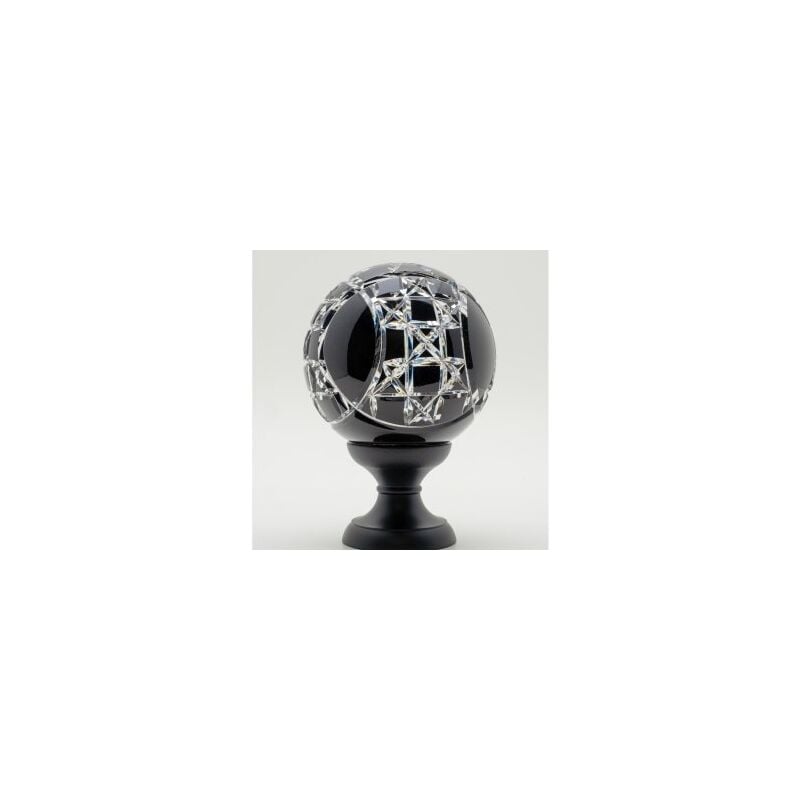 Boule de rampe cristal noir Mousson pied noir