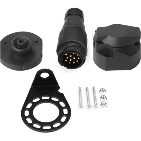 Boule de remorque noire robuste, adaptateur en laiton de haute qualité, 12V pour RV, bateaux et caravanes de remorques, camions