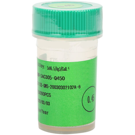 Boule de soudure sans plomb 0.45mm pour rebillage et soudage de cartes PCB