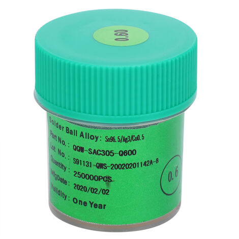 Boule de soudure sans plomb BGA 0.6mm pour reprise et rebillage de cartes PCB, accessoires de soudure