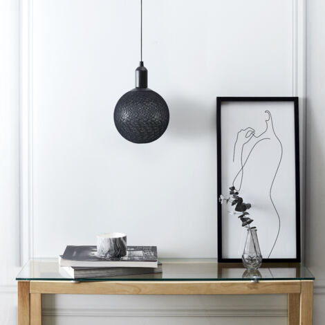 Boule Deco Lumineuse A Suspendre Noir D20cm