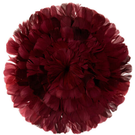 Boule Déco "Plumes" 40cm Bordeaux