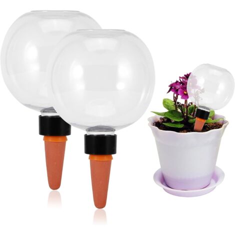 Boule d'irrigation - Lot de 2 - Céramique et plastique - 500 ml - Arrosage automatique plantes intérieur jardin