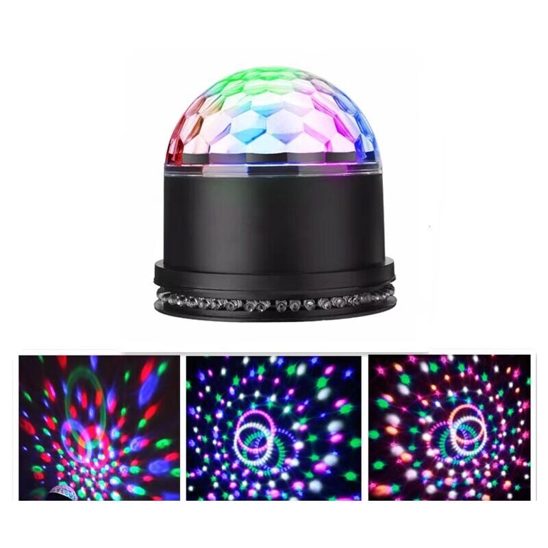 Boule Disco, Boule a Facette 12W 51 LEDs 12.5x12.5x13CM Lampe de Scène Lumière Soirée Lumière Fête Ampoules Jeux de Lumière Projecteur Rond en