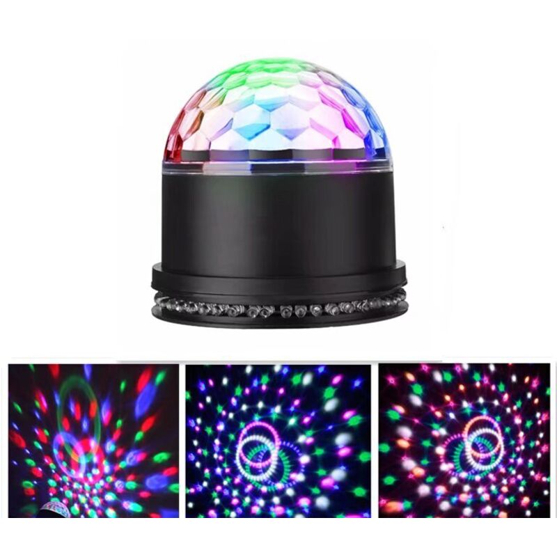 Boule Disco, Boule a Facette 12W 51 LEDs 12.5x12.5x13CM Lampe de Scène Lumière Soirée Lumière Fête Ampoules Jeux de Lumière Projecteur Rond en