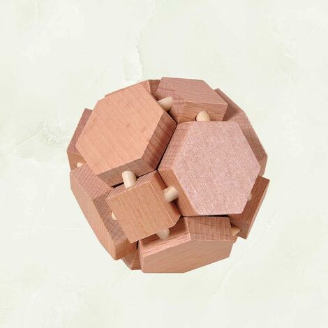 Boule en Bois Serrure Logique Puzzle Casse-tête Puzzles Jouet Intellectuel Retirer Assemblage Jouet Kongming Serrure Jouet pour Adultes Enfants 1 pcs