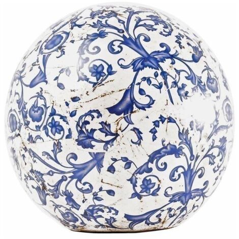 Boule en ceramique - Bleu - D 27 cm x L 17 cm x P 18.20 cm - Livraison gratuite - Bleu