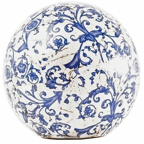 Boule en ceramique - Bleu - D 27 cm x L 17 cm x P 18.20 cm - Livraison gratuite - Bleu