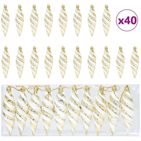 Boule en forme de spirale de Noël 40 pcs Doré Plastique CFW446440