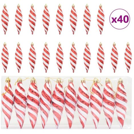 Boule en forme de spirale de Noël 40 pcs Rouge Plastique CFW415925