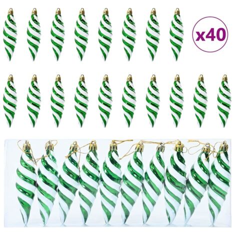 Boule en forme de spirale de Noël 40 pcs Vert Plastique CFW470426