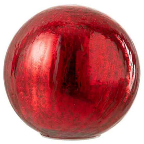 Boule en Verre Led Déco "Sazo" 15cm Rouge