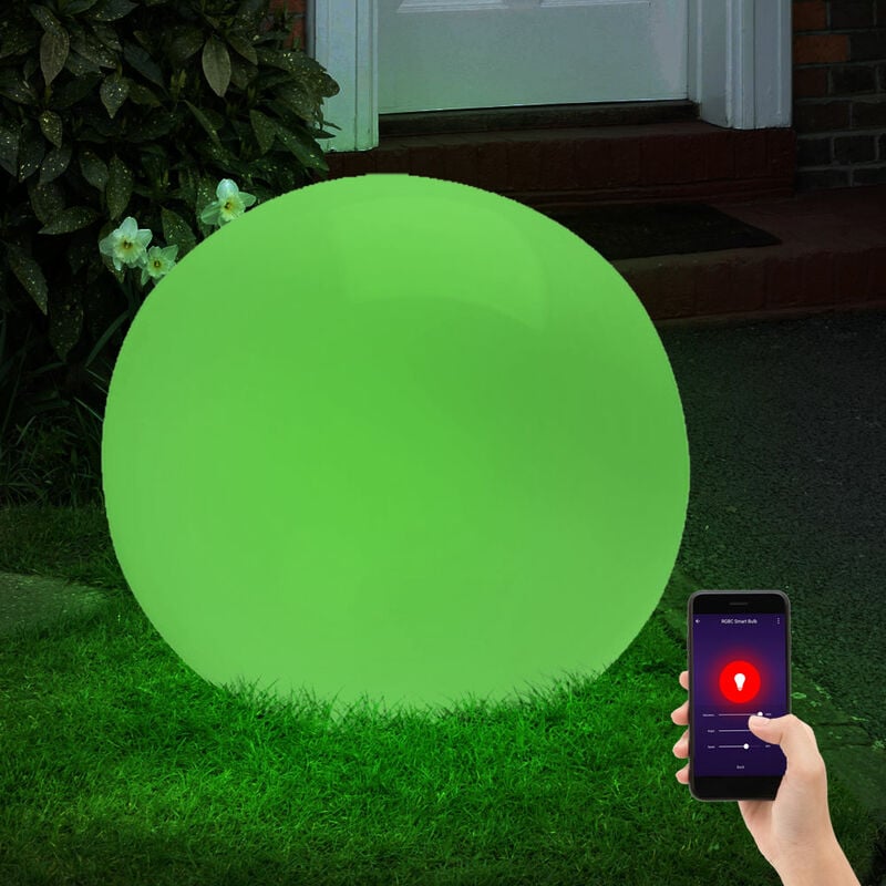 Boule extérieure dimmable Wifi app Alexa Google Home lampe de jardin dans un ensemble comprenant des ampoules led rvb