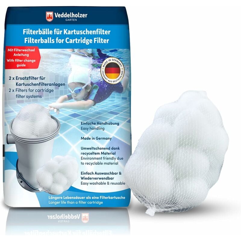 Boule filtrante piscine - le matériau le plus léger pour la meilleure performance - remplace 25 kg de sable filtrant sable de quartz - Accessoires de