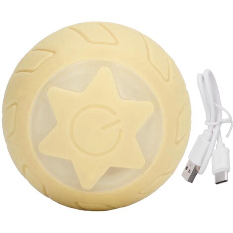 Boule interactive pour chat, jouet automatique roulant en ABS et silicone, jouet intelligent pour animaux de compagnie, couleur jaune pour la maison.