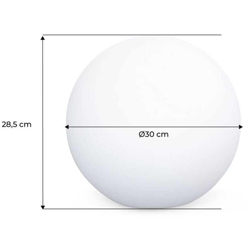Boule led – Sphère décorative lumineuse. blanc chaud. commande à distance Ø30 cm