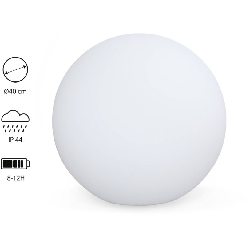 Boule LED – Sphère décorative lumineuse. blanc chaud. commande à distance Ø40 cm Boule LED – Sphère décorative lumineuse. blanc chaud. commande à distance Ø40 cm