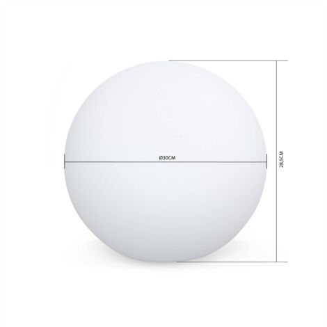 Boule LED 30cm - Sphère décorative lumineuse, 16 couleurs, Ø 30 cm, chargeur sans fil induction.