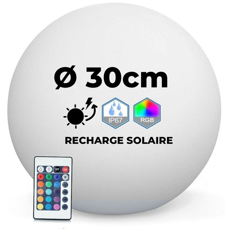 Boule Lumineuse led Solaire Multicolore 30CM