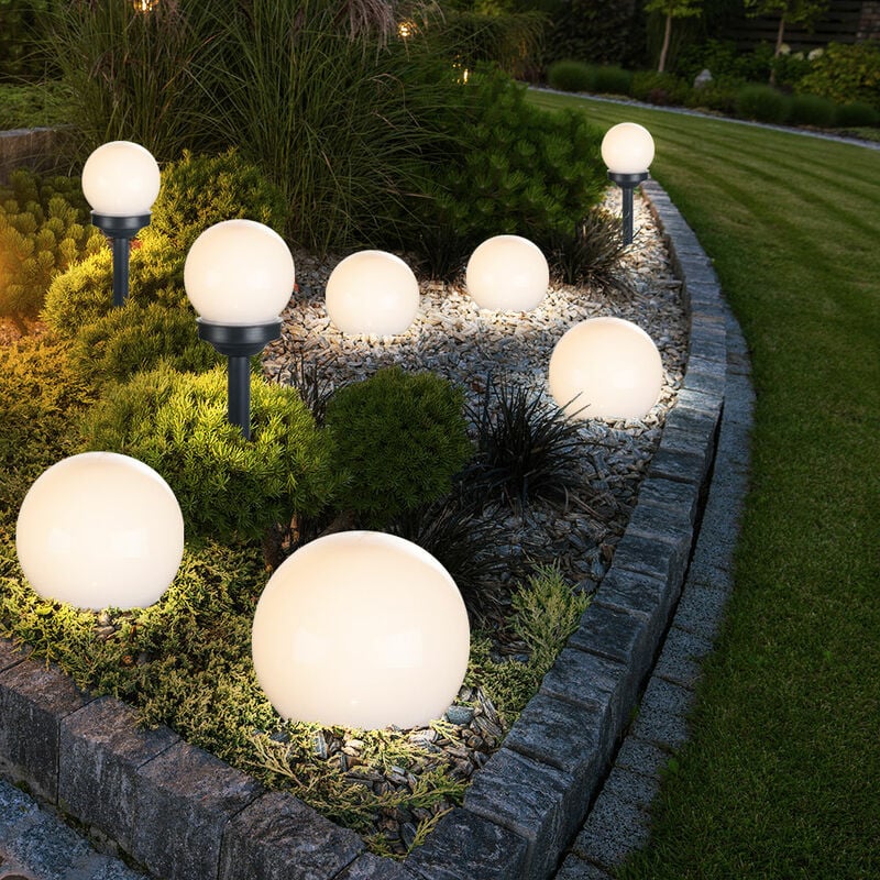 Etc-shop - Boule lumineuse solaire 10 cm boule lumineuse solaire jardin led décoration de jardin boule solaire pour extérieur petit, durée