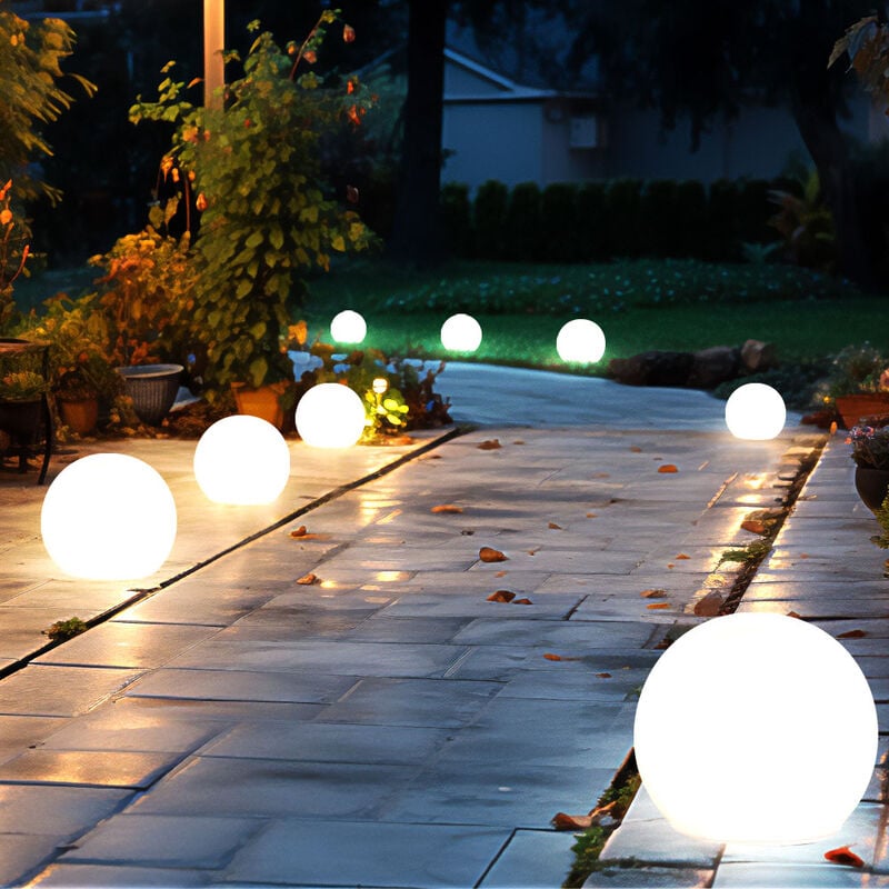 Expo Börse - Boule lumineuse solaire 10 cm boule lumineuse solaire jardin led décoration de jardin boule solaire pour extérieur petit, durée