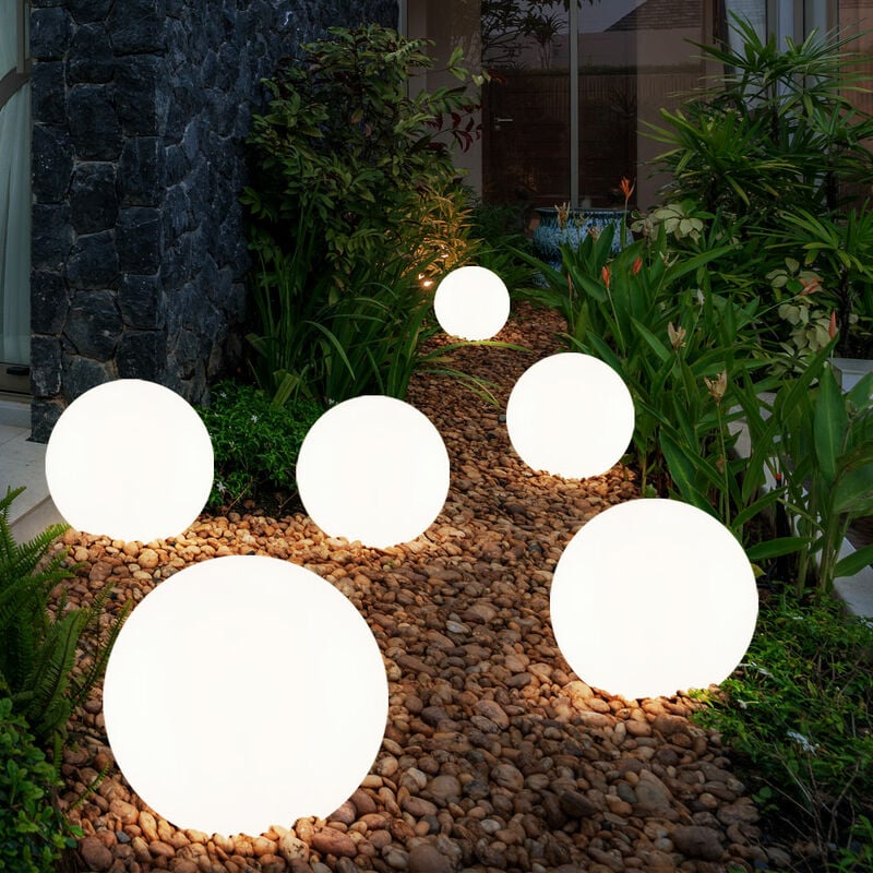 Boule lumineuse solaire boule de jardin lumière solaire led décoration de jardin boule solaire pour extérieur 25 cm, durée d'éclairage environ 6-8
