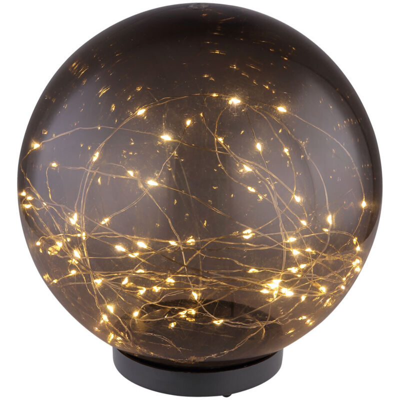 Boule lumineuse solaire couleur fumée Boule solaire extérieure boule solaire, noir, 40x led 0,06W blanc chaud, DxH 25x36 cm Boule lumineuse solaire couleur fumée Boule solaire extérieure boule solaire, noir, 40x led 0,06W blanc chaud, DxH 25x36 cm