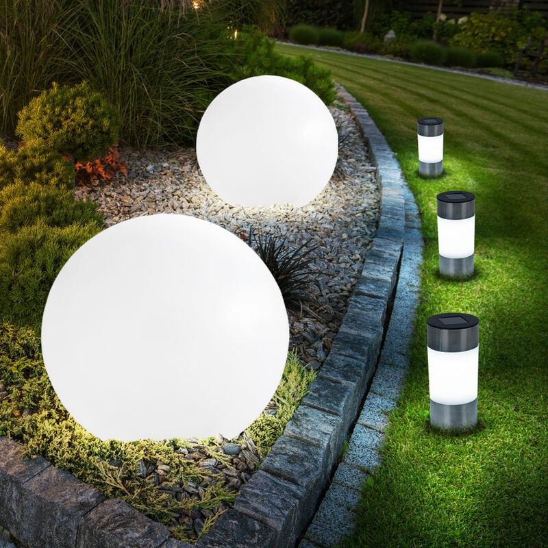 Etc-shop - Boule lumineuse solaire jardin plug-in lumières solaire led décoration de jardin boule solaire pour l'extérieur, IP44 batterie piquet