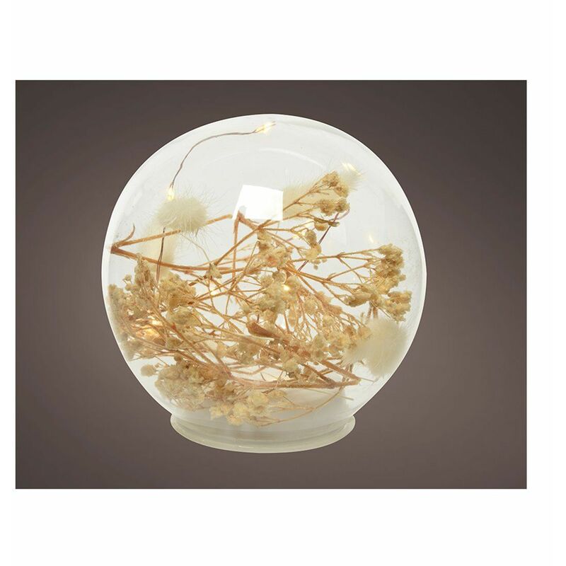 Onda decorativa microled con elementi naturali ø12cm, 8 led, luce calda