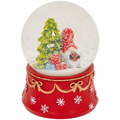 BOULE NEIGE GNOMES 100MM 2ASS - Feeric lights & christmas