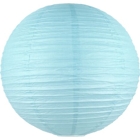 Boule Papier Bleu Ciel 50cm - Lampion Papier en Papier de Riz - Lanterne Japonaise Bleu Ciel pour Décoration de Mariage, Anniversaire, Fêtes