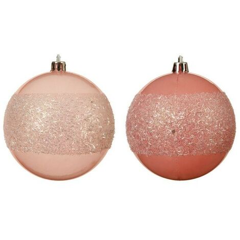 Boule de Noël en verre artisanale soufflé rose