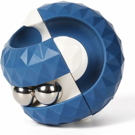 Boule rotative en forme de cube - jouet sensoriel pour soulager l'anxiété et le stress - jouet éducatif pour enfants et adultes (bleu)
