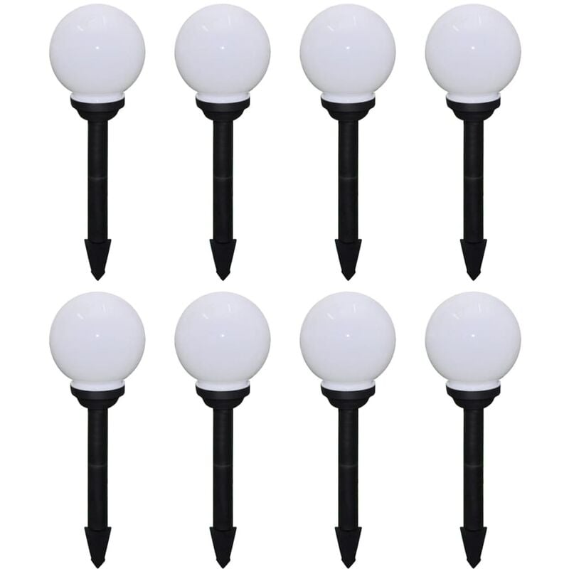 Lampes de chemin led 15 cm avec pieu blanc diverses pièces des modèles : 8 pcs