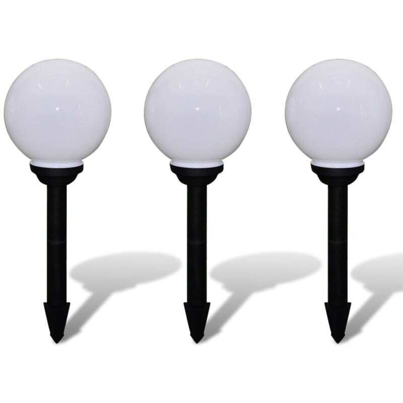 Lampes d'allée à led 3 pcs 20 cm avec piquet de sol Vidaxl