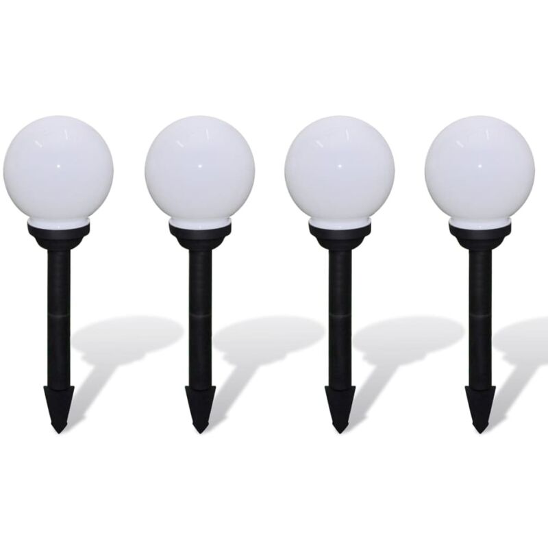 The Living Store Lampes d'allée à LED 4 pcs 15 cm avec piquet de sol - Lumieres Exterieures - Lampes Solaires - Decoration Jardin - Éclairage Led